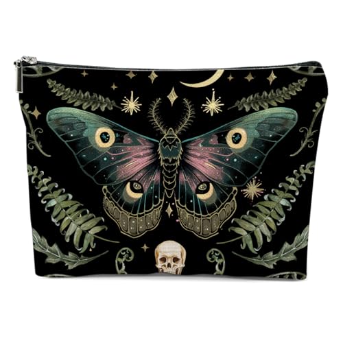 Night Butterfly Moth Makeup Bag Butterfly Gifts Cosmetic Bag Gothic Travel Pouch Witchy Gifts for Women Girls Daughter Sisters Coworker Friends Bestie Friendship Graduation Birthday Gifts