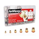ieWeny Rivet Nut Assortment Kit(278Pcs), 1/4'-20, 3/8'-16, 5/16'-18, #10-24, #8-32, #6-32UNC SAE Carbon Steel Rivnuts Set, Threaded Inserts for Sheet Metal, Automotive and Tube