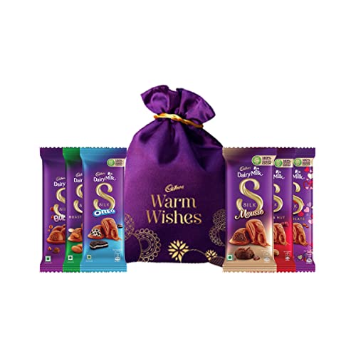 Image of Cadbury Silk Potli Valentines Pack, 343G & Dairy Milk Silk Valentine's Heart Blush Bar, 2 X 250 Gm
