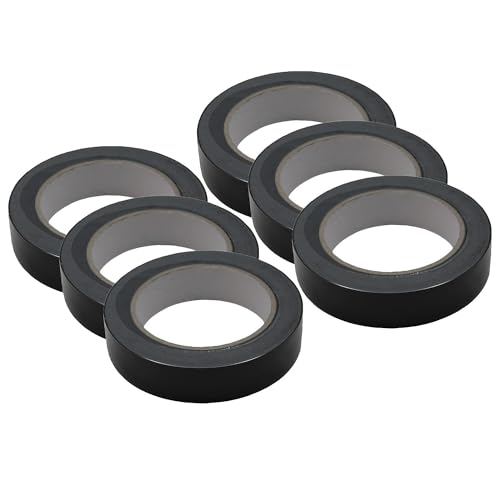 Martin Sports Floor Marking Tape, Black, 6 Rolls (Masft136black-6)