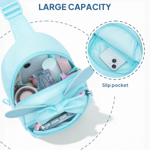 Image of YOOLIFE Birthday Gifts for 2 3 4 5 6 7 8 Year Old Girl Kids - Small Sling Bag for Girls, Initial Fanny Pack Crossbody Bag for Little Girl Purse, Birthday Gifts for Grandkids Daughter Sister, Blue (M)