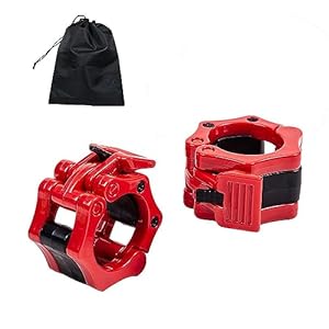 A Pair of 50mm 2 inch Olympic Bar Collars，Barbell Collars，Quick Release Pair of Locking 2″ Olympic Bar，Weightlifting Collars,Locking Standard Bar Weight Plates Collar Clips