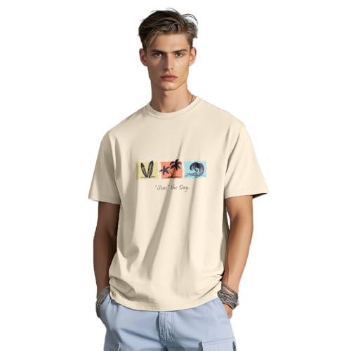 Image of Nobero Men's Regular Graphic Printed T-Shirt for Men | Soft Cotton | Classic Fit | Printed Casual Tshirt for Men