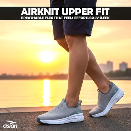 Image of ASIAN Hypercushion Walk-02 Men's Walking Shoes | Slip-On Knit Walking Shoes with E-TPU Energy Return Sole, Memory Foam Arch Support, Breathable Upper & Grip Outsole, Gym & Travel