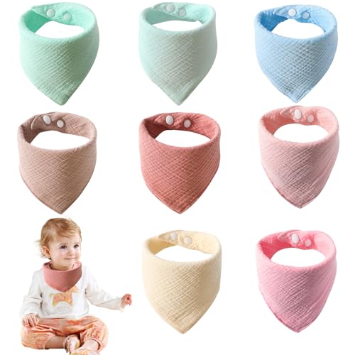 Reviews de Pañuelos para el cuello para Bebé , tabla con los diez mejores. 43 ATSGJLZN 8 pañuelos triangulares para bebé, baberos de 100% algodón, baberos para bebé con 2 botones a presión ajustables, pañuelo para el cuello para bebé personalizado,...