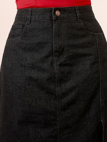 Image of Miss Chase A+ Women's Regular High Rise Above Knee Stretchable Denim Shorts & Skirts