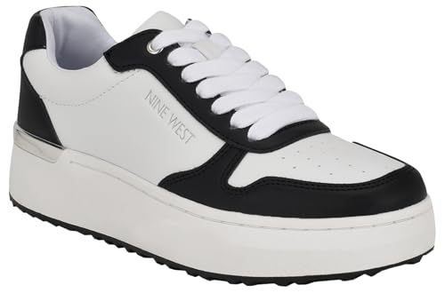 Nine West Calpha, Zapatillas Mujer, Blanco/Negro 145, 36.5 EU