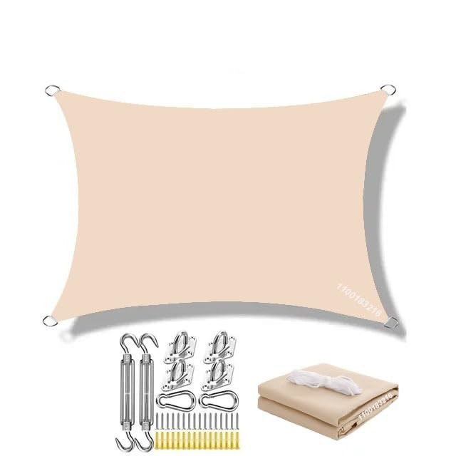 Toile ombrage extérieur imperméable beige de 5x4m pour aménagement haut de gamme terrasse