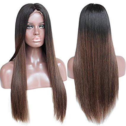 ZanaWigs Perücke, brasilianisches Echthaar, ohne Klebestoff, mit Spitzenfront, seidig glatt, mit Baby-Haaren, für dunkelhäutige Frauen Cover