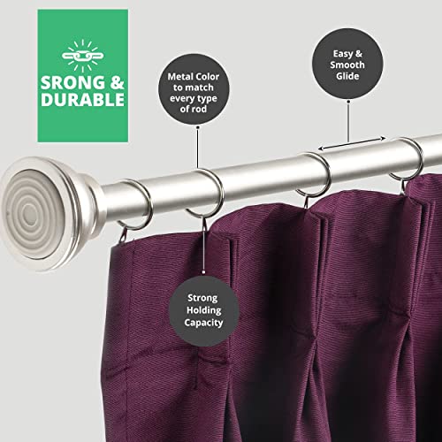 Image of HASTHIP Metal Curtain Rings 12PCS, 37mm ID, Rust-Resistant, Silver | Easy Hanging, Smooth Glide, Resists Rust, Metal Construction, Eyelet Hooks, Large Inner Diameter, Support Available