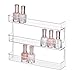 InterDesign Clarity Wall Mount Nail Polish Storage Rack with Shelves for Bathroom Vanity, Closet – Clear