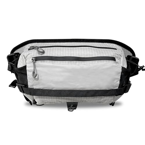 Riñonera impermeable grande para exteriores, bolsa de vientre de trekking ajustable con acolchado, soporte para botellas y soporte para bastones de senderismo | Bolsa resistente para hombre para