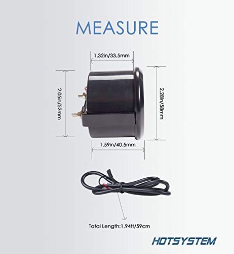 HOTSYSTEM Universal Electronic Air/Fuel Ratio Monitor Meter Gauge Blue Digital LED 2inches 52mm for Car Vehicle Automotive