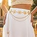 COSYDAYS Gold Chain Belt Layered Sun Moon Waist Chains Fashion Belly Body Jewelry for Women (Gold Sun Layered)