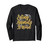 Photo Gallery mangiare animali è strano - vegano maglia a manica Photo Gallery mangiare animali è strano - vegano maglia a manica
