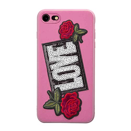 Cover per iPhone 8/7 con patch a tema LOVE, colore...