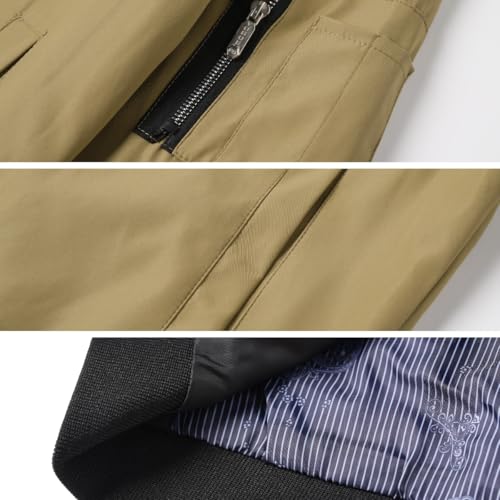 Lavnis Men's Flight Bomber Jacket Lightweight Softshell Coat Sportwear Zipper Windbreaker4