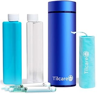 Insulin Cooler Travel Case by Tilcare - 60H Reusable Pen Freezer Bottle - Standard TSA Approved Hard Shell Medication Cooling Case - Emergency 12H Bottle - Holds up to 3 Diabetic Pens, Medical Vials