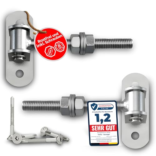 Torfix 2er Set Einstellbares Torscharnière M12 (115 mm) Torangel Schwerlast Verzinkt mit Inkl. 4 selbstbohrende Schrauben für Holz & Metall mit Warentest Note 1 2 Für Gartentor Hoftor & Zauntor
