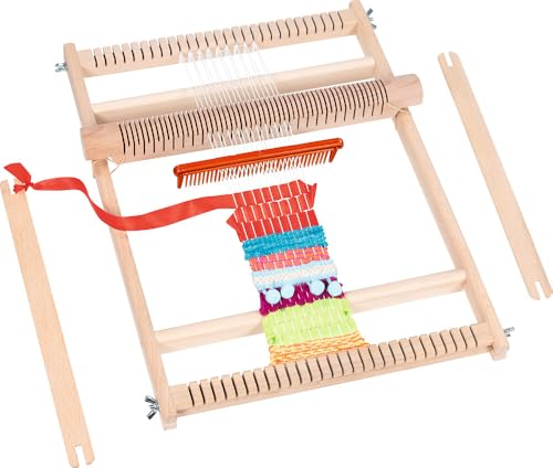 Métier à tisser en bois goki 58288 durable et robuste avec navettes