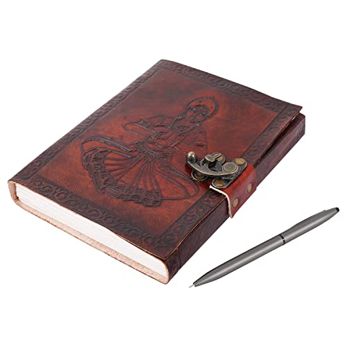 Journal en cuir fait à la main OVERDOSE Bharatnatyam carnet A5 pour hommes et femmes