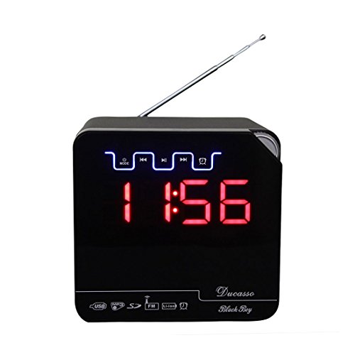 Ducasso Black Boy MultiMedia Speaker with USB,SD, RADIO Clock& REMOTE