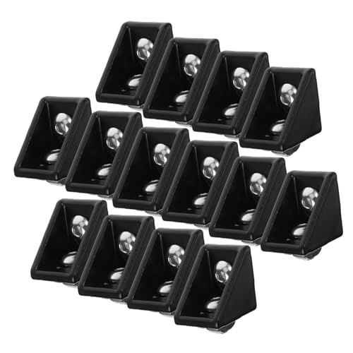 OSOLADY 20 Sets Aluminum Profile Angle Bracket Aluminum l Bracket Aluminum Profile Brackets 90 Degree Bracket Corner Bracket Connector 2020 Aluminum Extrusion Bracket Black Aluminum Alloy