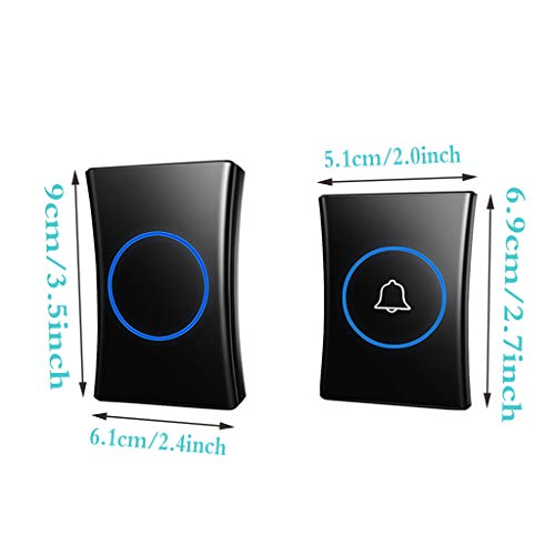 Sonnette sans fil carillon de porte 300m etanche IP44 noir - 8