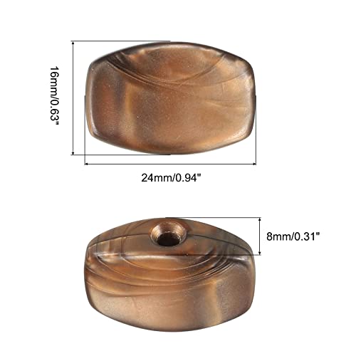 PATIKIL Guitar Tuning Peg Button Machine Head Oval Acrylic Buttons Brown for Electric/Folk/Acoustic Guitars with 6 Screws 12 Ferrules - Image 2