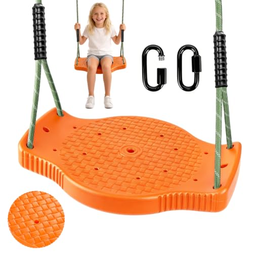 Image of Tree Swing Plastic Swing Set Heavy Duty Replacement, Swing Accessories for Indoor Outdoor Orange