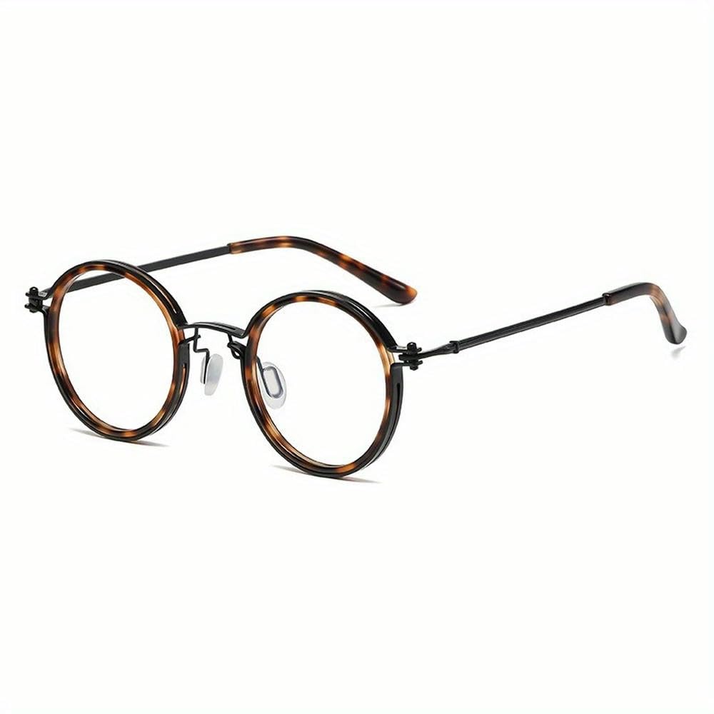 ZBDZSW okulary retro modne oprawki męskie i damskie okrągłe pudełko punk wiatr metal anty-niebieski płaskie lustro