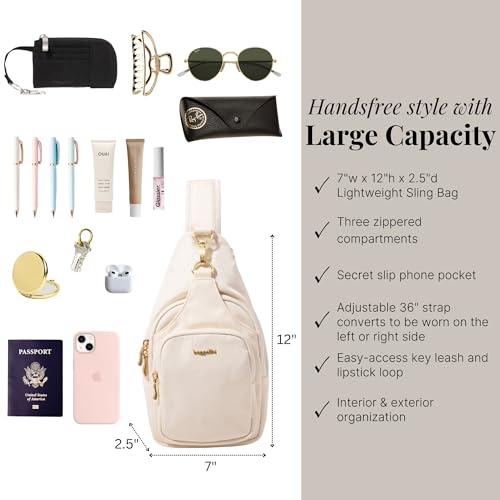 Baggallini Central Park Sling-12x7 Sling Crossbody Bag with Convertible Adjustable Shoulder Strap4