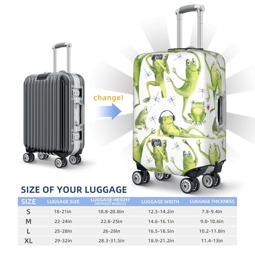 Funny Frogs dancing camera cute Travel Luggage Covers - Elasticity Suitcase Covers Protector for Luggage 18-32 Inch2