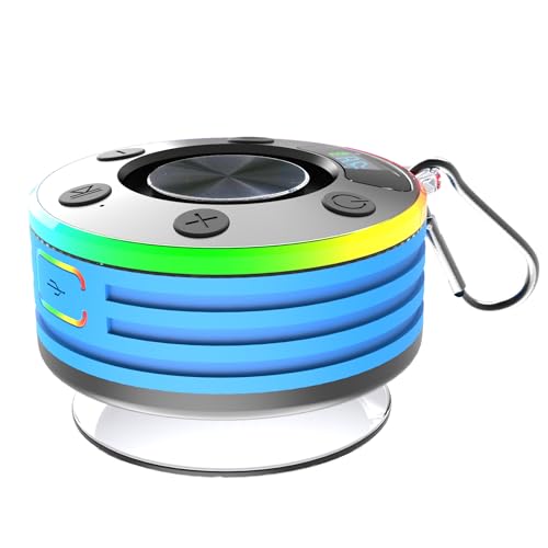 Enceinte de douche Bluetooth 5.3 anti-éclaboussures à ventouse pour écouter sans risque