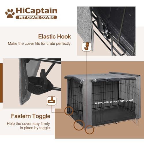 image for HiCaptain Breathable Dog Crate Cover 30 Inch, Durable Heavy Duty Kenne