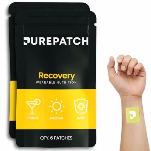 Image of Recovery Patch - Plant-Based Vegan Topical Patch - DHM - NAC - Glutathione - B-Complex - Non-Ingestible - Water-Resistant - Gentle on Skin - Gluten Free - Made in USA - 12 Patches