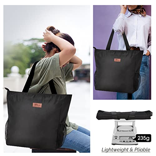 Image of Buringer HOMESPON Large Tote Bag with Pockets shoulder bag Lightweight for Travel Hiking Beach Gym