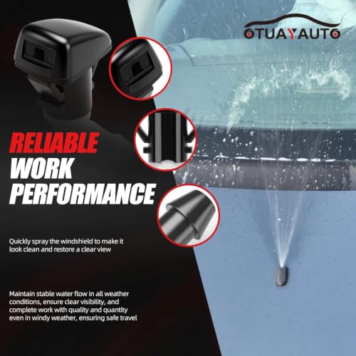 Image of OTUAYAUTO Front Windshield Washer Nozzles Replacement for 2014-2023 Jeep Cherokee KL Series, Windshield Washer Fluid Nozzle Kit Replaces 68102968AA, Set of 2