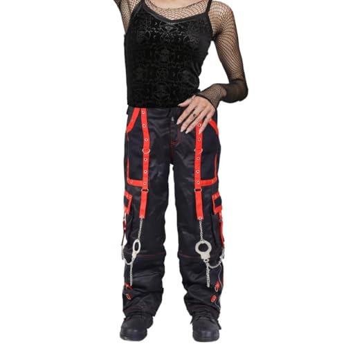 Prime Quality Gothic Men's Bondage Gothic Cyber Pant Chain Techno Rock Punk Shorts Trouser Pants/USA2