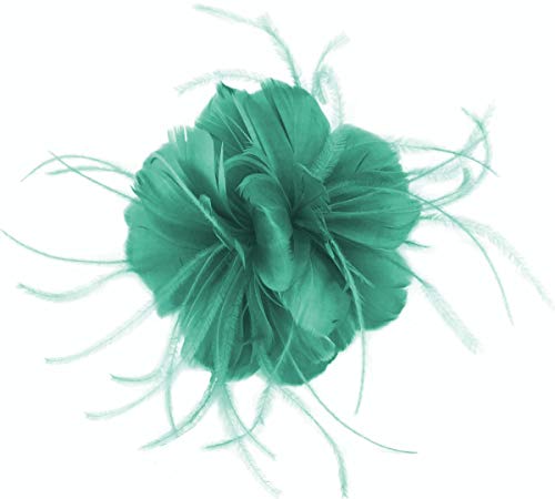 Bibi en plumes turquoise d'exception par Failsworth Millinery, taille unique