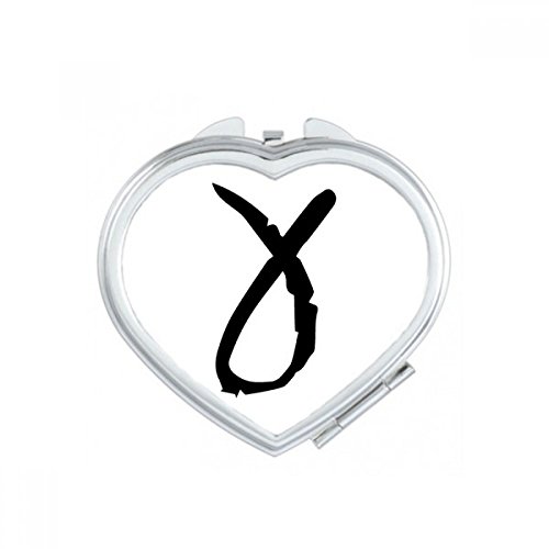 Miroir compact alphabet grec Gamma noir parfait pour les retouches maquillage