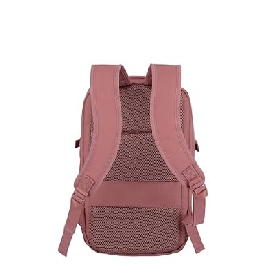 travelite carry on backpack, RyanAir dimensions, kick off, laptop backpack 13 inches, practical backpack with expansion pleat + clip function, 40 cm, 20 - 23 liters, Rose, 40 cm x 25 20-23, Classic
