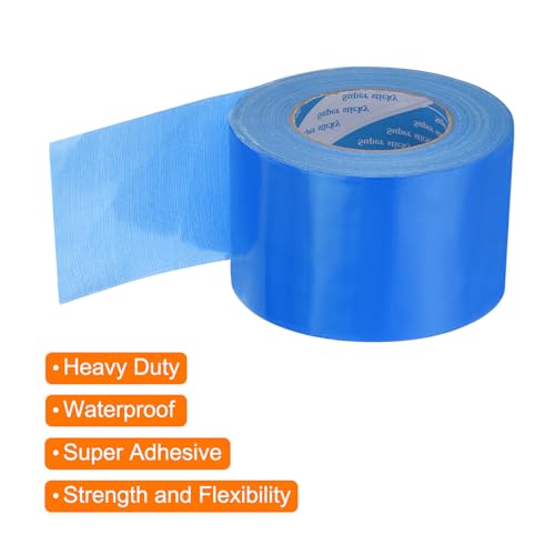 Image of uxcell Heavy Duty Duct Tape, 3 Inch x 55 Yard Waterproof Flexible Hand Tear Strong Adhesive Duct Tapes for Crafts DIY, Fixing, Repairs, Blue
