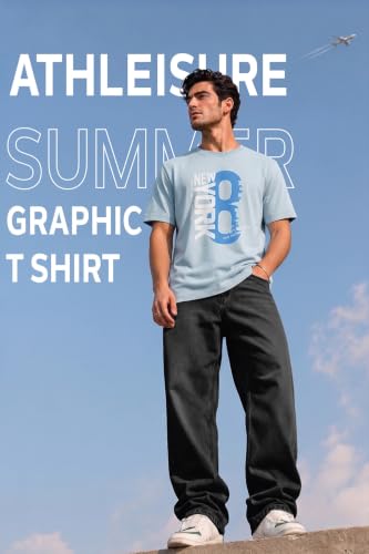 Image of Van Heusen Men's Athleisure Graphic T-Shirt - Comfortable Crew Neck| Soft Breathable Cotton Blend | Casual Wear Style | Summer Favorite | Style 60054