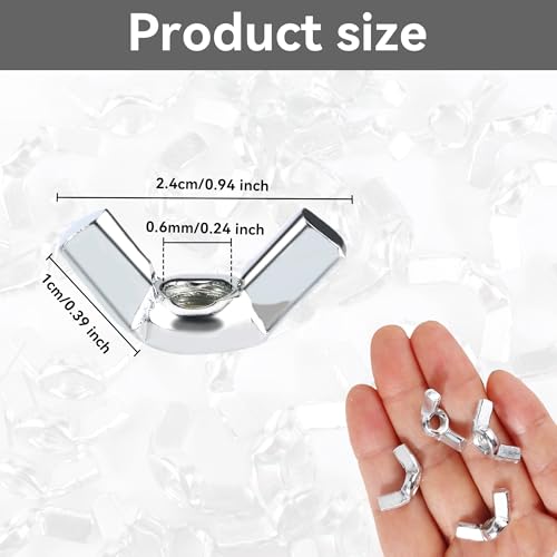 Flügelmutter M6, 120 Stück Schmetterlingsmutter, Hochwertige Flügelmuttern Sortiment Metrische Rostfreie Wing Nut, Flügelmutter Gewindegrößen Hand Schraub Flügelmuttern