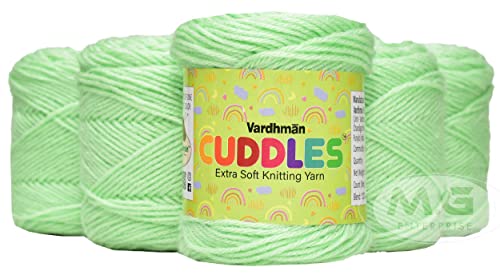 Image of Vard Hman 100% Acrylic Wool Apple Green 6 PC Baby Wool Ball Hand Knitting Wool /Art Craft Soft Fingering Crochet Hook Yarn-C Art-ADDJ