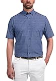 eterna Kurzarm Hemd Modern Fit Popeline kariert hellblau/Marine,44-H,Halbarm