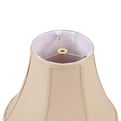Image of Aspen Creative 30160A Transitional Bell Shape Spider Construction Lamp Shade in Wheat Beige, 12 inch wide (6 inch x 12 inch x 9 1 /2 inch)