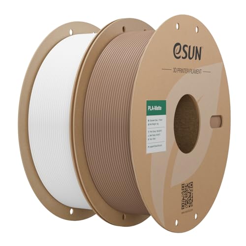 Image of eSUN Matte PLA Filament 1.75mm, 3D Printing PLA Filament 2KG Carboard Spool for Most FDM 3D Printers, Milky White+Brown