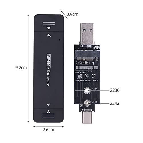 Carcasa externa para disco duro M.2 NGFF USB 3.1 Dual miniatura 3